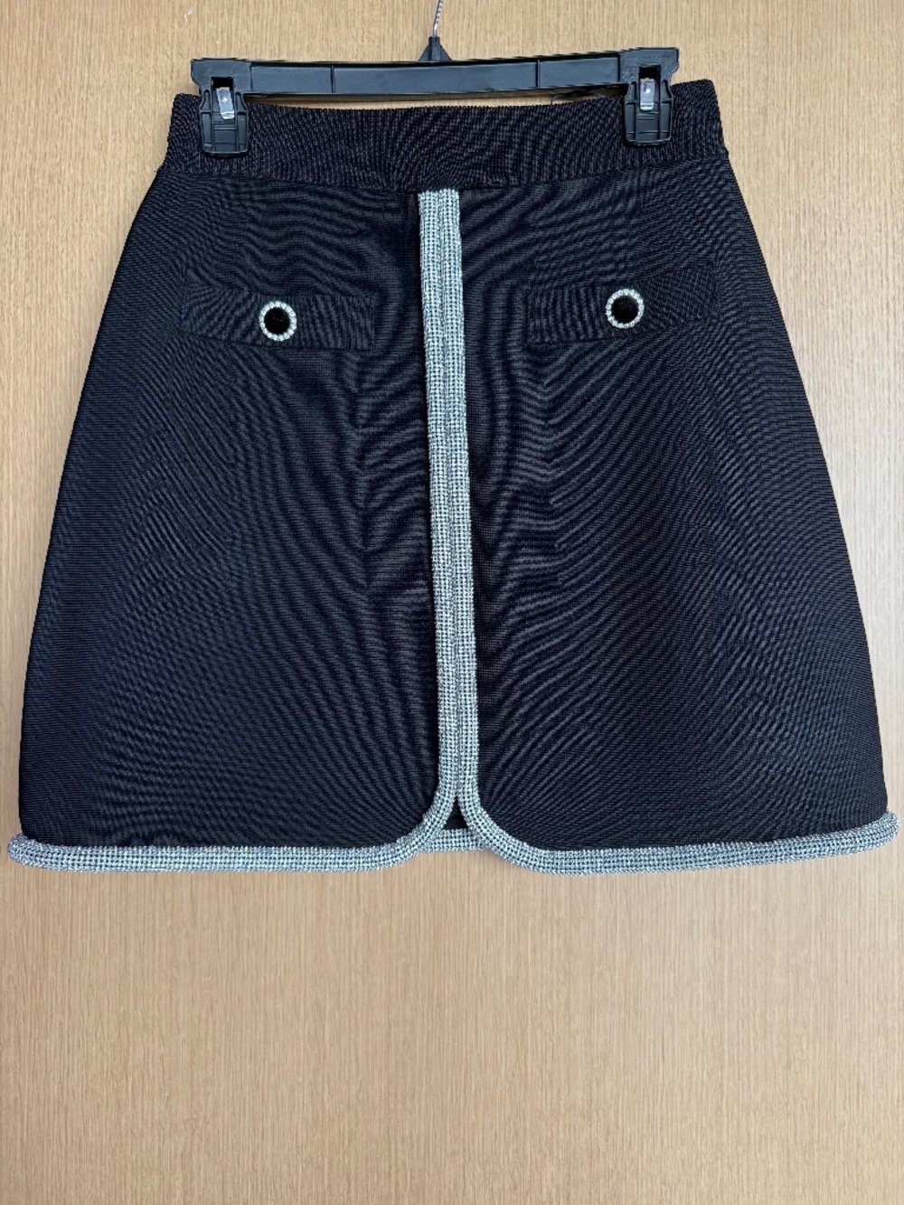 Rebecca Vallance Raine Crystal-Embellished Knitted Mini Skirt size Medium